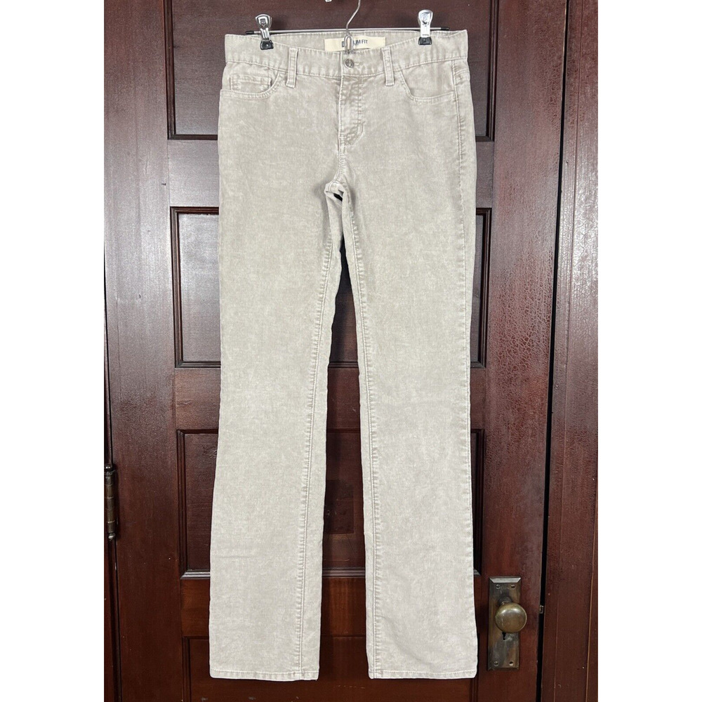 Gap Corduroy Pants Women's 4L Slim Fit Gray Low Rise Cotton Blend Straight Leg